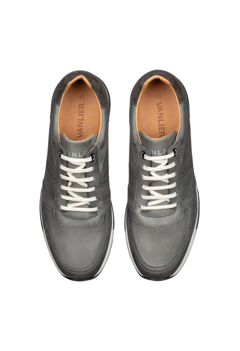 Trainer Positano aus grauem Nubuk