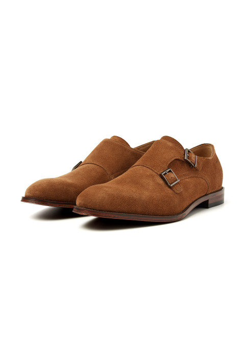 Cognacfarbener Madison-Schnallenschuh aus Wildleder