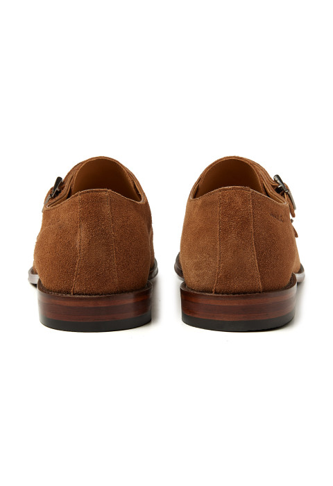 Cognacfarbener Madison-Schnallenschuh aus Wildleder