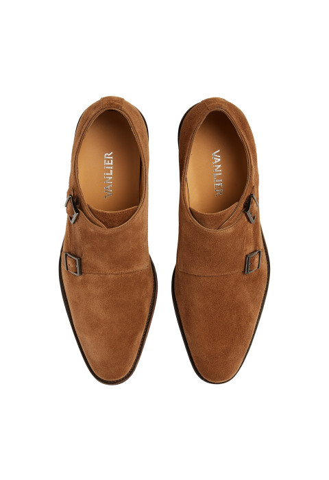Cognacfarbener Madison-Schnallenschuh aus Wildleder