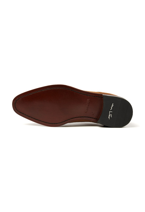 Cognacfarbener Madison-Schnallenschuh aus Wildleder