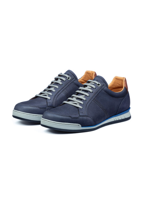 Marineblauer Nubuk-Sneaker Magnus