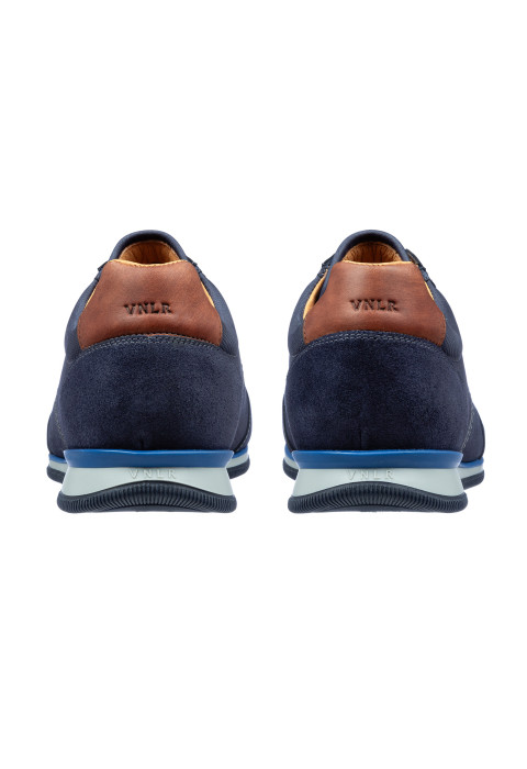 Marineblauer Nubuk-Sneaker Magnus