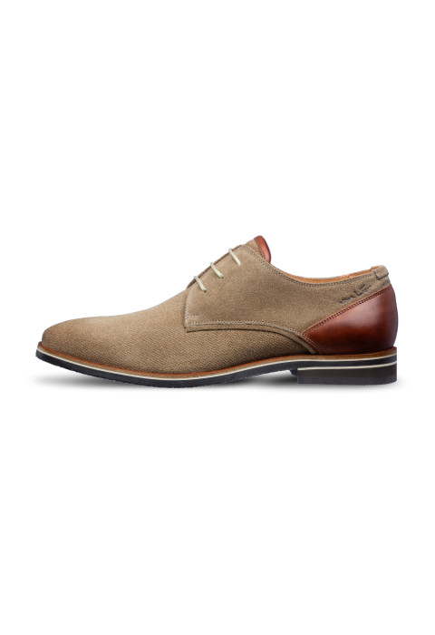 Amalfi-Schnürschuh aus Wildleder in Taupe