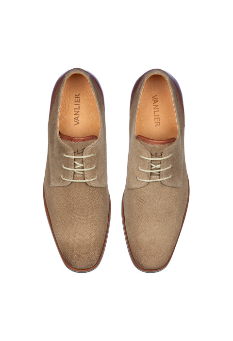 Amalfi-Schnürschuh aus Wildleder in Taupe