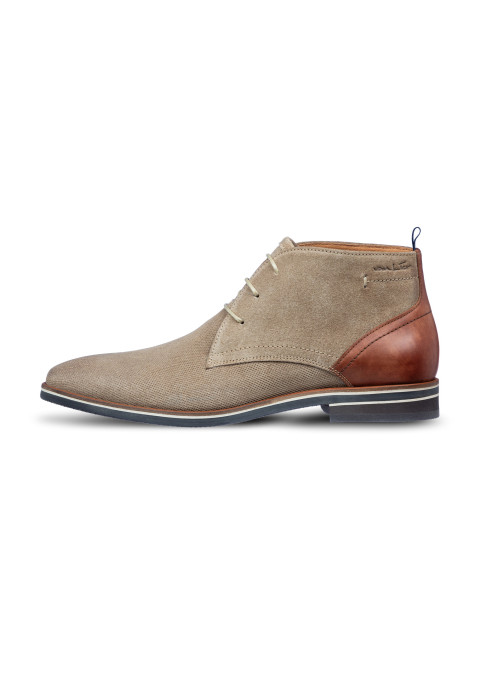 Halbhoher Schnürschuh Amalfi aus Wildleder in Taupe