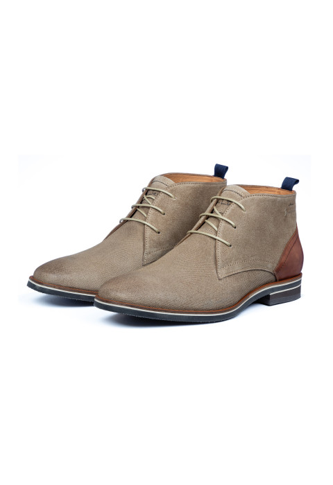 Halbhoher Schnürschuh Amalfi aus Wildleder in Taupe