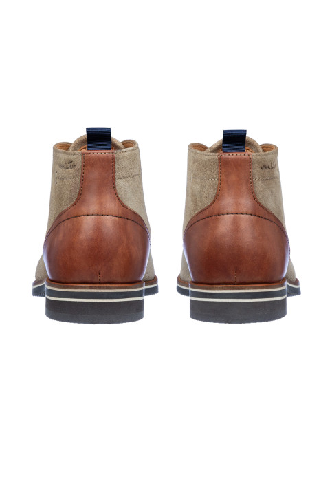 Halbhoher Schnürschuh Amalfi aus Wildleder in Taupe
