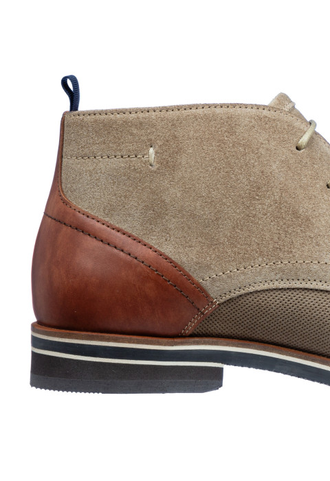 Halbhoher Schnürschuh Amalfi aus Wildleder in Taupe