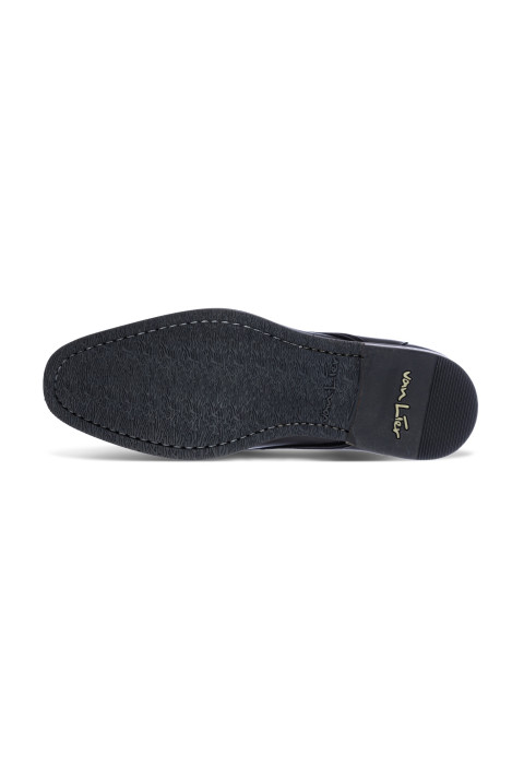 Halbhoher Amalfi-Schnürschuh aus schwarzfarbenem Glattleder