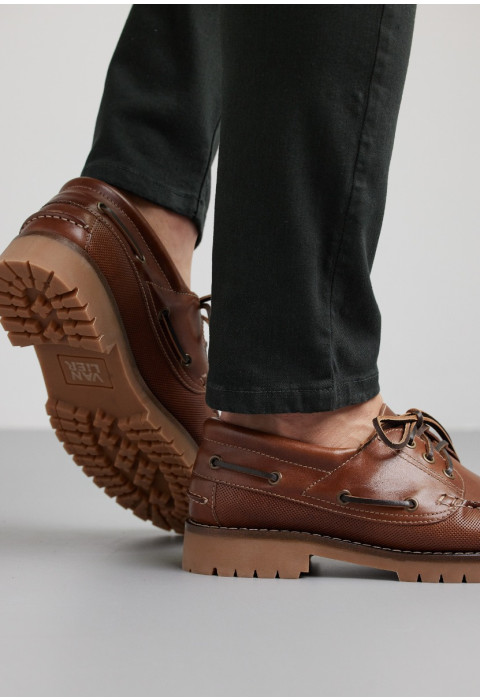 Baylands-Boot aus braunem Cognac-Glattleder