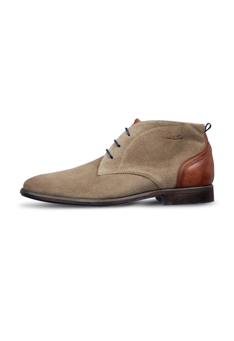 Halbhoher Schnürschuh Erasmo aus Wildleder in Taupe