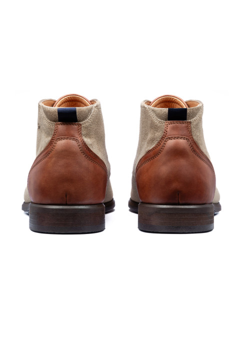 Halbhoher Schnürschuh Erasmo aus Wildleder in Taupe
