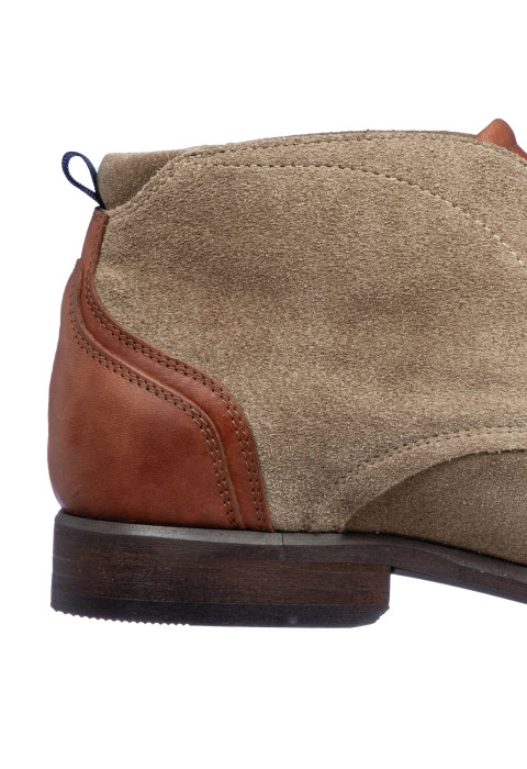Halbhoher Schnürschuh Erasmo aus Wildleder in Taupe