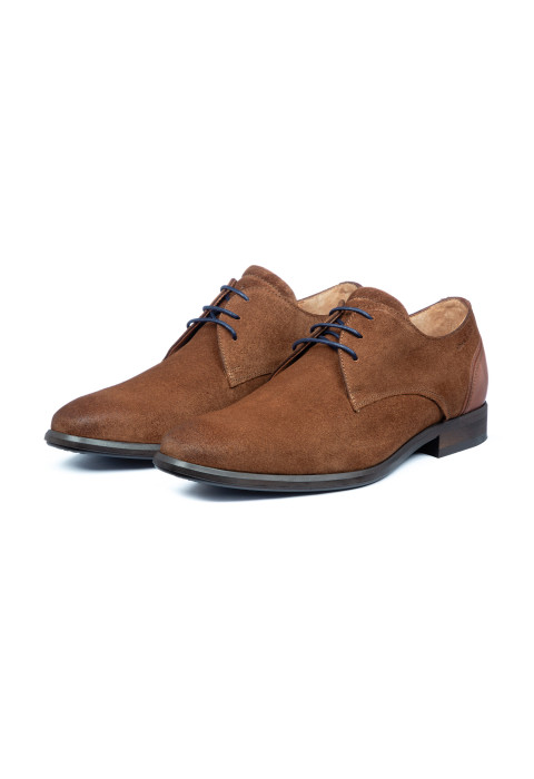 Cognacfarbener Wildleder-Schnürschuh Erasmo