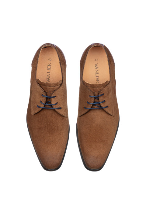 Cognacfarbener Wildleder-Schnürschuh Erasmo