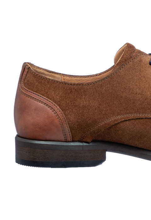 Cognacfarbener Wildleder-Schnürschuh Erasmo