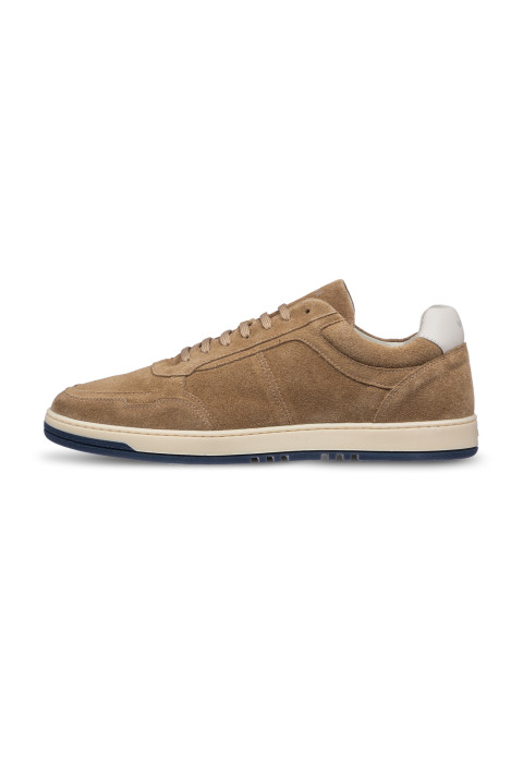 Sand beige Miami-sneaker aus Veloursleder