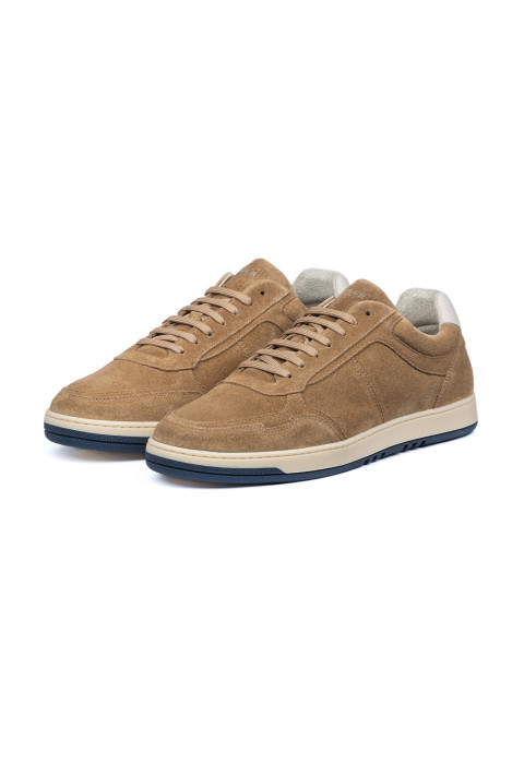 Sand beige Miami-sneaker aus Veloursleder