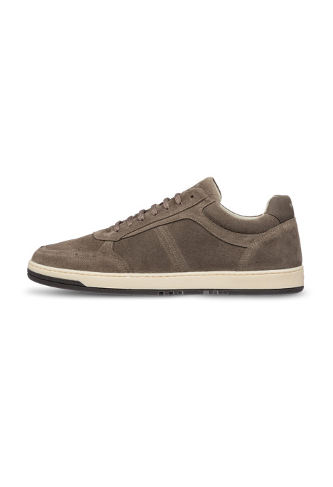Taupe Miami-sneaker aus Veloursleder