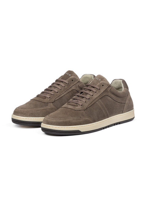 Taupe Miami-sneaker aus Veloursleder
