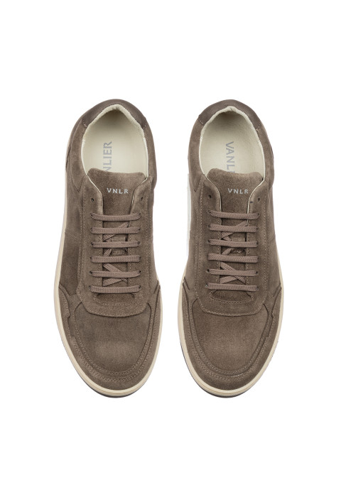 Taupe Miami-sneaker aus Veloursleder