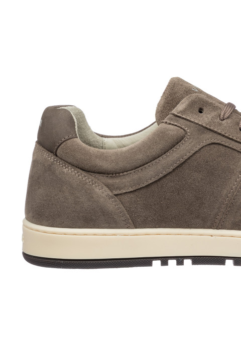 Taupe Miami-sneaker aus Veloursleder