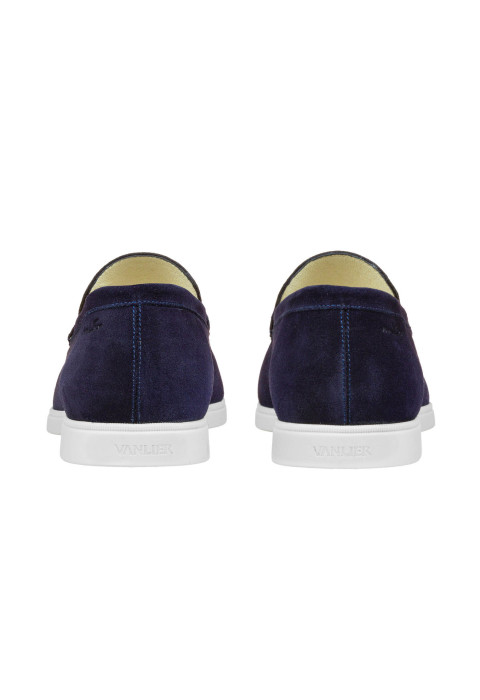 Ascona Slipper aus navy blue Veloursleder