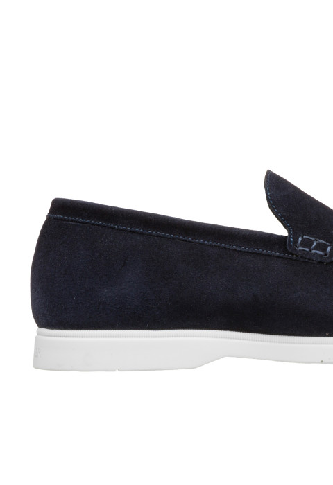 Ascona Slipper aus navy blue Veloursleder