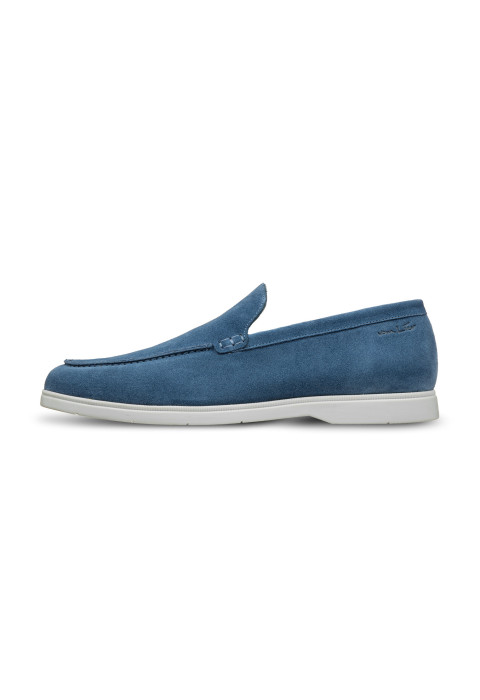Ascona Slipper aus blau Veloursleder