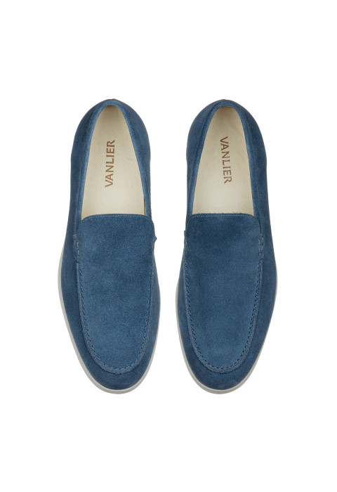 Ascona Slipper aus blau Veloursleder