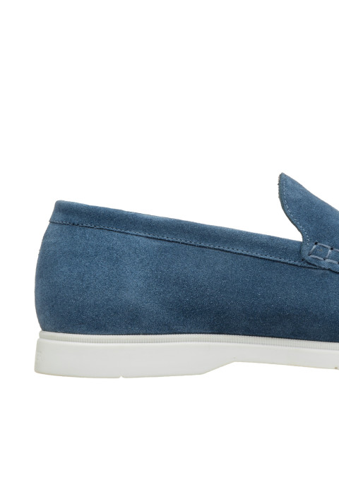 Ascona Slipper aus blau Veloursleder