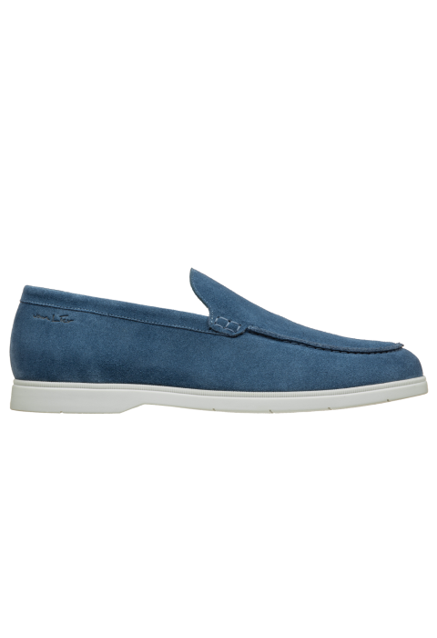 Ascona Slipper aus blau Veloursleder