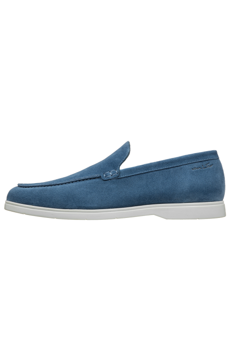 Ascona Slipper aus blau Veloursleder