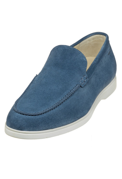 Ascona Slipper aus blau Veloursleder
