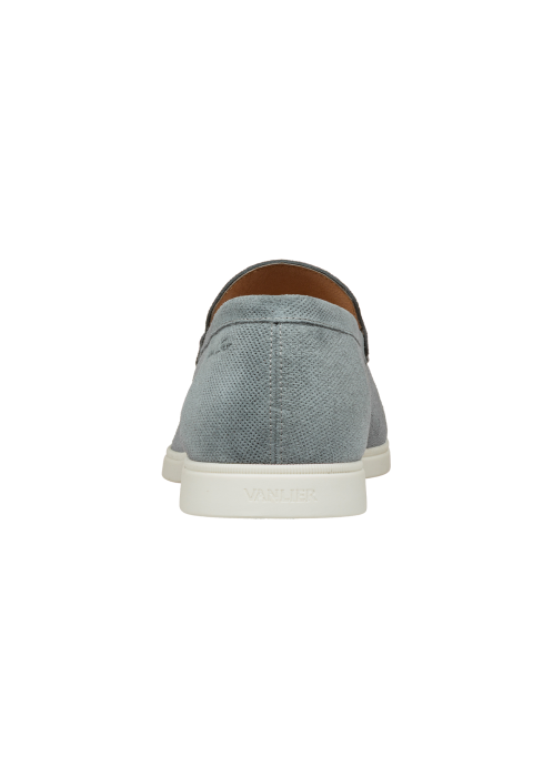 Ascona Slipper aus grau blau Veloursleder