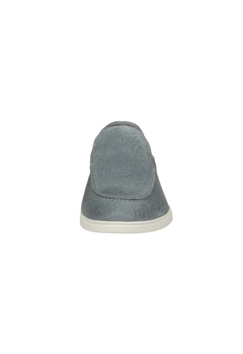Ascona Slipper aus grau blau Veloursleder