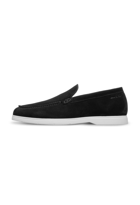 Ascona Slipper aus schwarz  Veloursleder