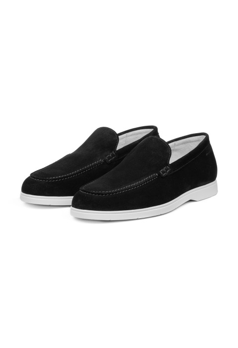 Ascona Slipper aus schwarz  Veloursleder