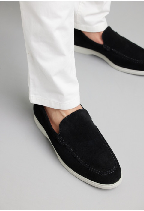 Ascona Slipper aus schwarz  Veloursleder