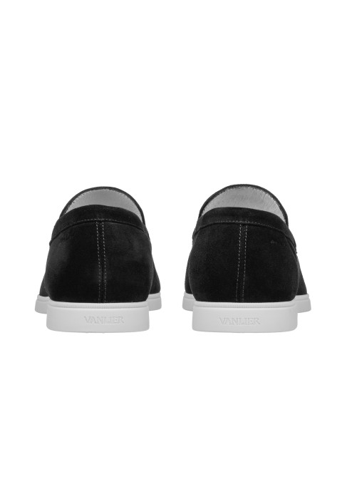 Ascona Slipper aus schwarz  Veloursleder