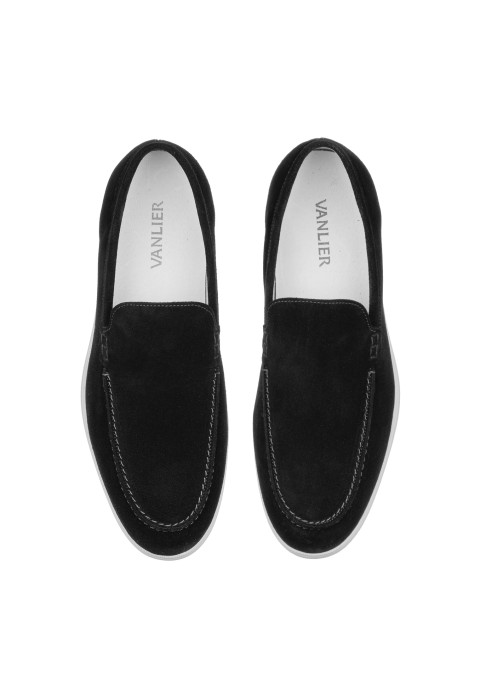 Ascona Slipper aus schwarz  Veloursleder