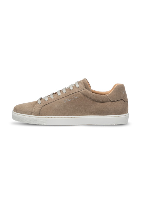 Napoli-Sneaker aus sandbeigem Veloursleder