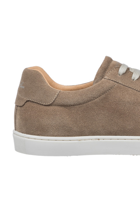Napoli-Sneaker aus sandbeigem Veloursleder