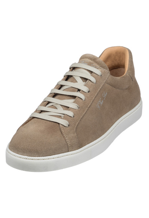 Napoli-Sneaker aus sandbeigem Veloursleder