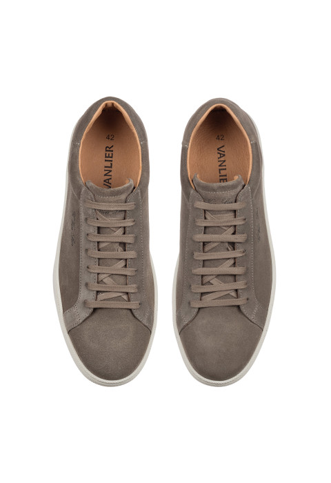 Taupefarbener Napoli-Sneaker aus Veloursleder