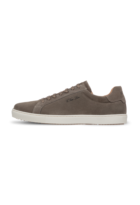 Taupefarbener Napoli-Sneaker aus Veloursleder