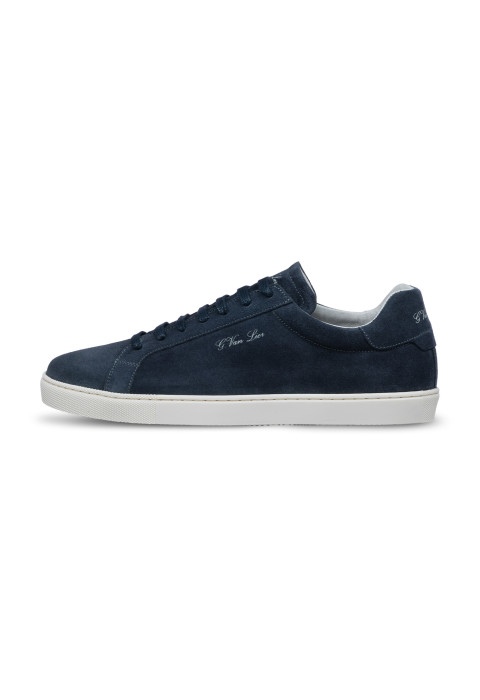 Marineblauer Napoli-Sneaker aus Veloursleder
