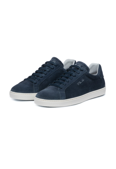 Marineblauer Napoli-Sneaker aus Veloursleder