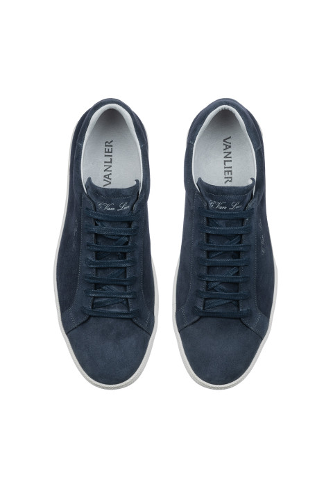Marineblauer Napoli-Sneaker aus Veloursleder